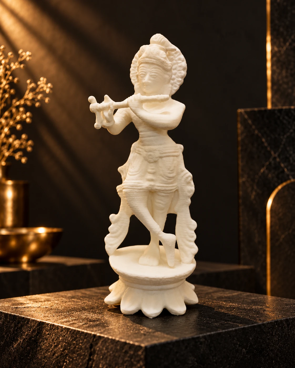 Krishna in a dark editorial setting